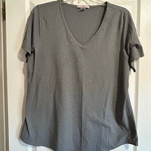 Elegant Gray V-Neck Women's Tee